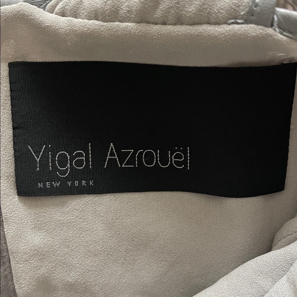 Yigal Azrouel Textured Eyelet Zipper Gray Mini‎ Dress 0 - Picture 11 of 16